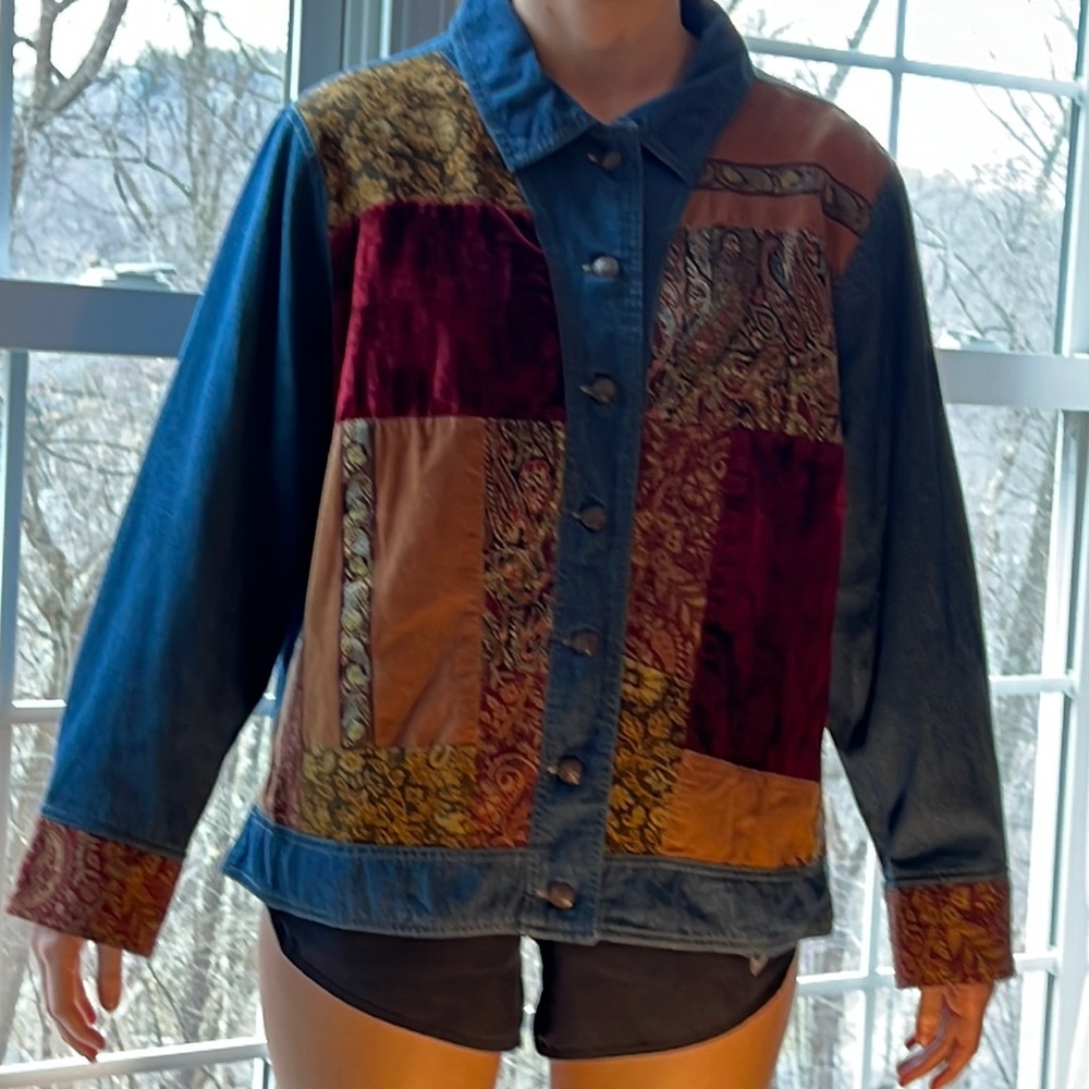 Denim and fabric Jean shirt by Fashion Bug size 1x